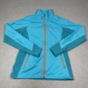 Marmot Leadville Jacket Women Large Blue Turquoise Gore Windstopper Hiking Shell